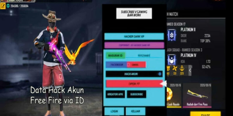 Data hack via id ff apk terbaru, hack akun sultan gratis