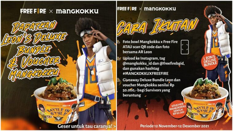 Kolaborasi Free Fire x Mangkokku di Event Booyah Day 2021