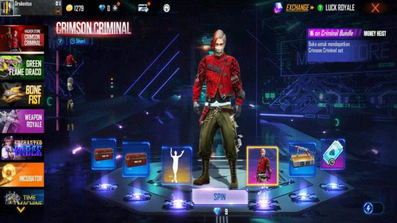 Cara Mendapatkan Bundle Crimson Criminal Ff Di Event Moco Store