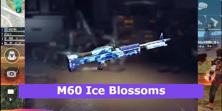 Cara mendapatkan gun skin m60 ice blossoms ff di misi event new age