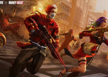 Dua gun skin ff x money heist hadir dalam event reload target down