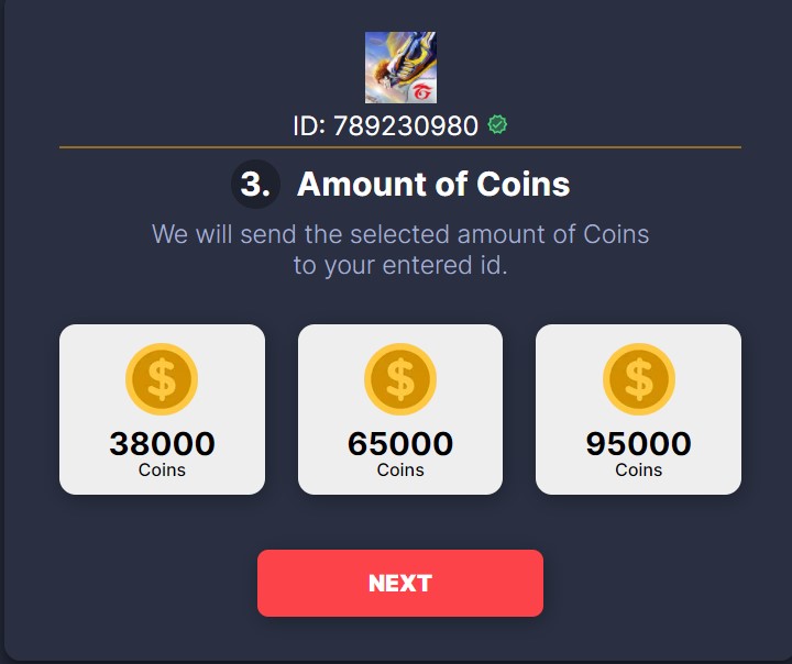 Pilih coins ffbar