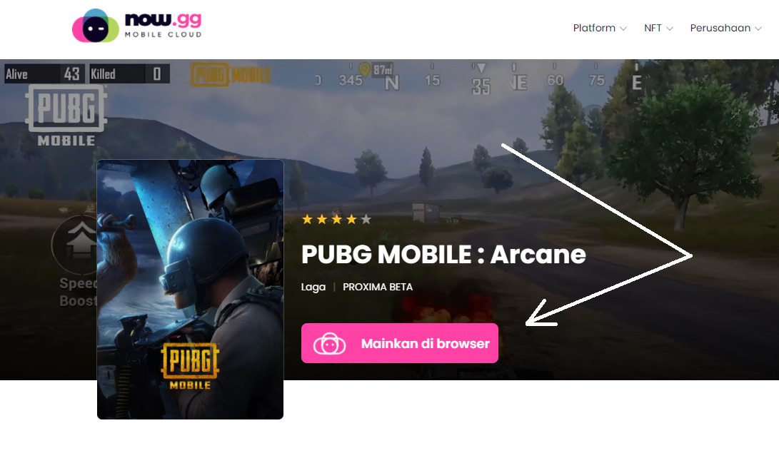 Gg pubg now, game browser yang instan by gamedaim