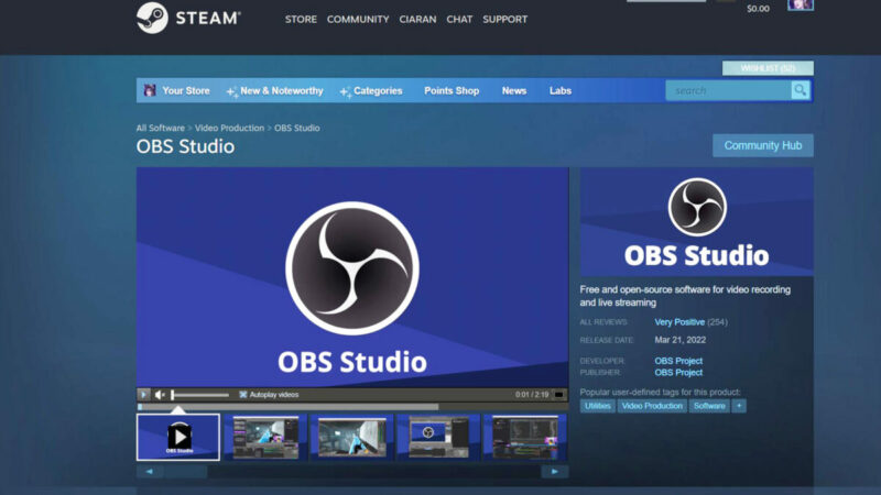 Program Streaming OBS Studio Kini Tersedia di Steam Secara Gratis! | Steam