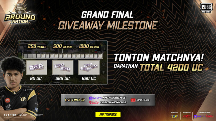 Livestream Giveaway Ultimate Arena PUBG Around Nation