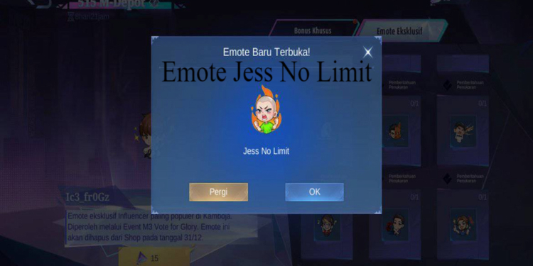 Cara mendapatkan emote jess no limit gratis terbaru