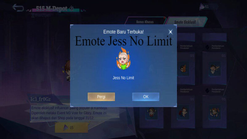 Cara Mendapatkan Emote Jess No Limit Gratis Terbaru