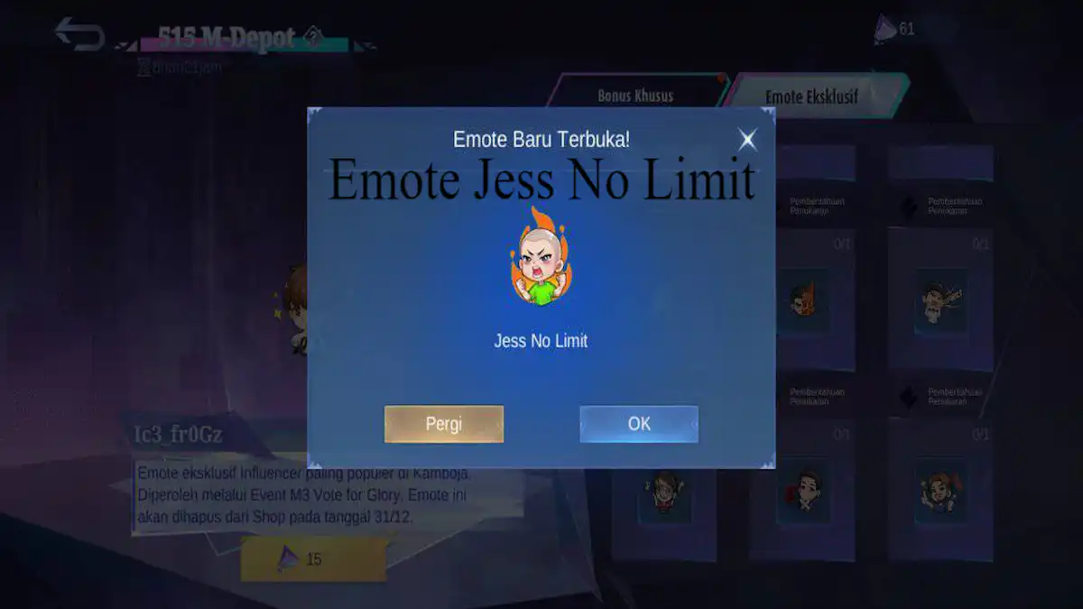 Cara Mendapatkan Emote Jess No Limit Gratis Terbaru