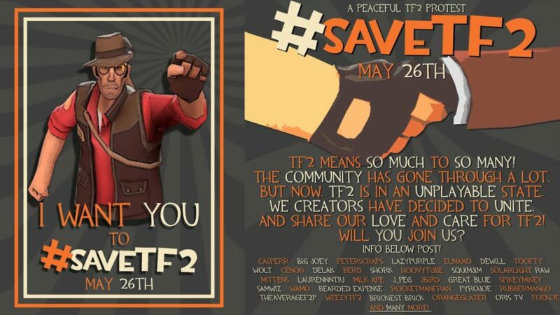 Tidak Diurus Bertahun-Tahun, Fans Bentuk Gerakan Protes #Savetf2 | gamedaim