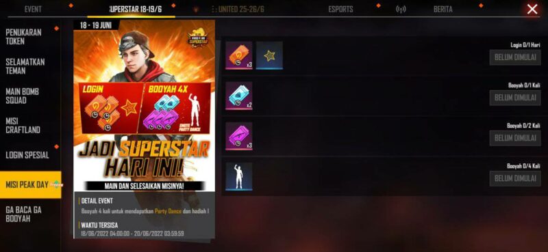 Event free fire superstar