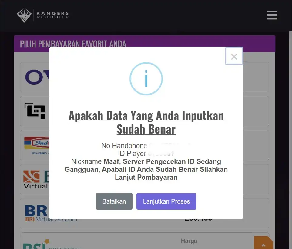 Lanjutkan Proses Rv 2
