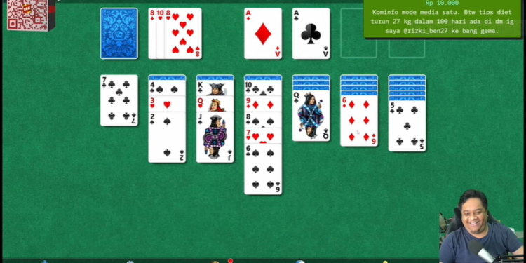 Bingung mau main apa karena steam diblokir, bang tara streaming game solitaire