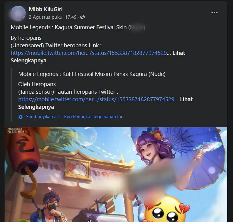 MLBB Kilugirl, Akun Sosmed Mobile Legends yang Lagi Viral 2 Mlbb Kilugirl Facebook