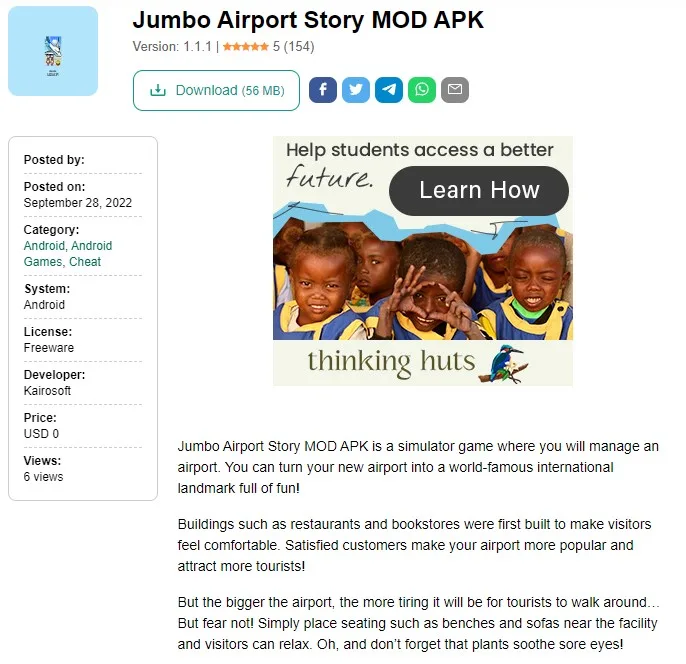 Jumbo airport story mod apk