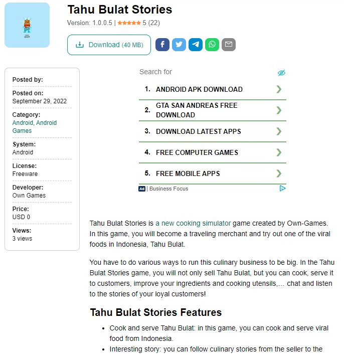 Tahu Bulat Stories Mod Apk