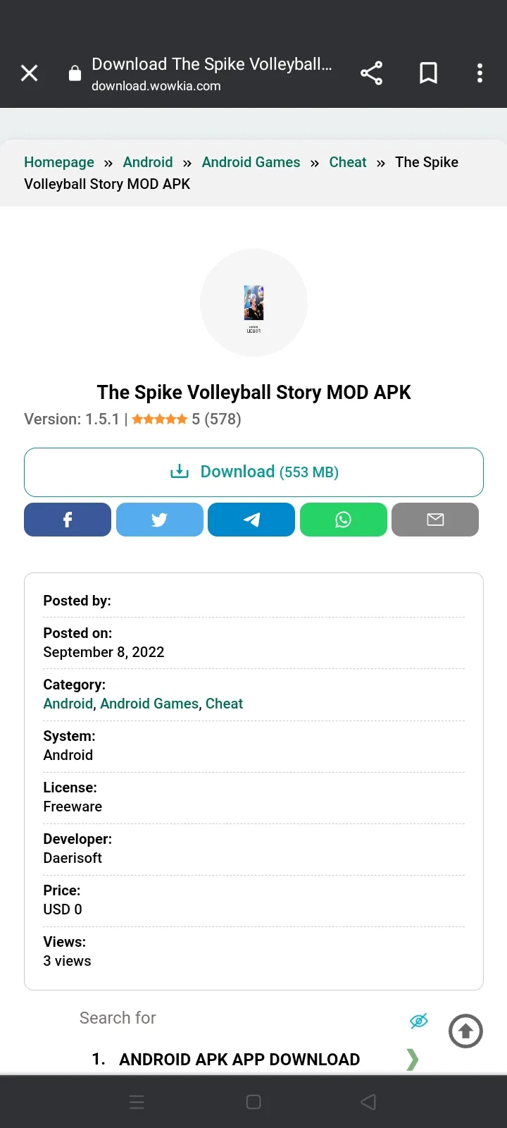 The Spike Volleyball Story Mod APK