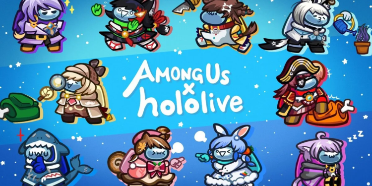 Among us kolaborasi dengan hololive, bawa jajaran skin vtuber