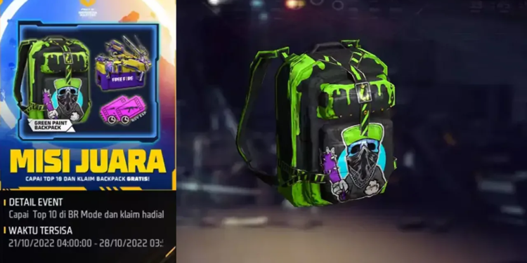 Backpack green paint ff