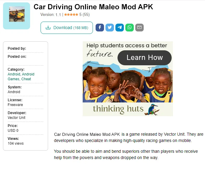 Car driving online maleo mod apk