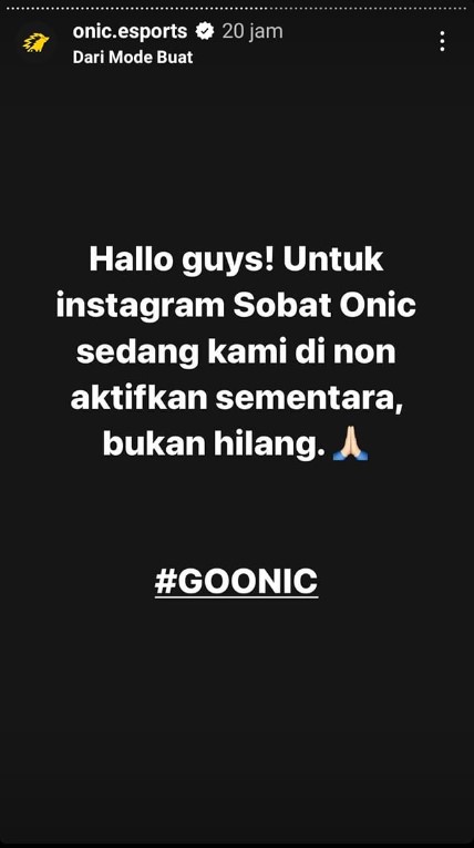 Instagram Onic Esports Pemain ONIC Esports