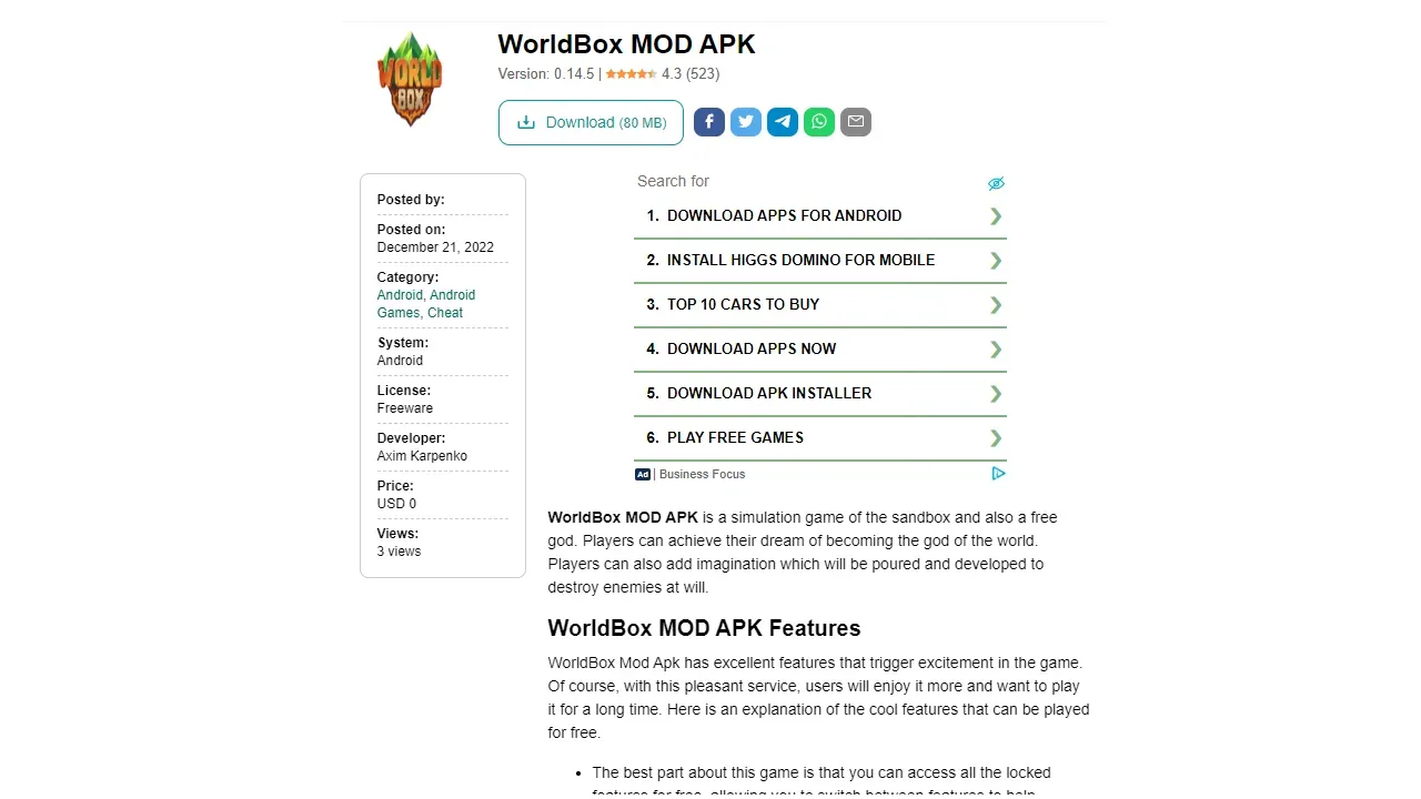 Worldbox mod apk