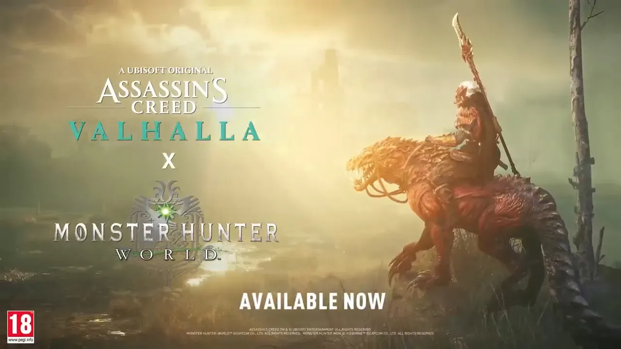 Assassin's creed valhalla make collaboration with monster hunter: world