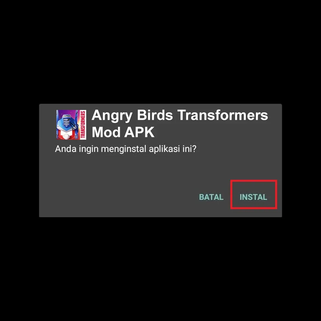 Instal angry birds transformers mod apk