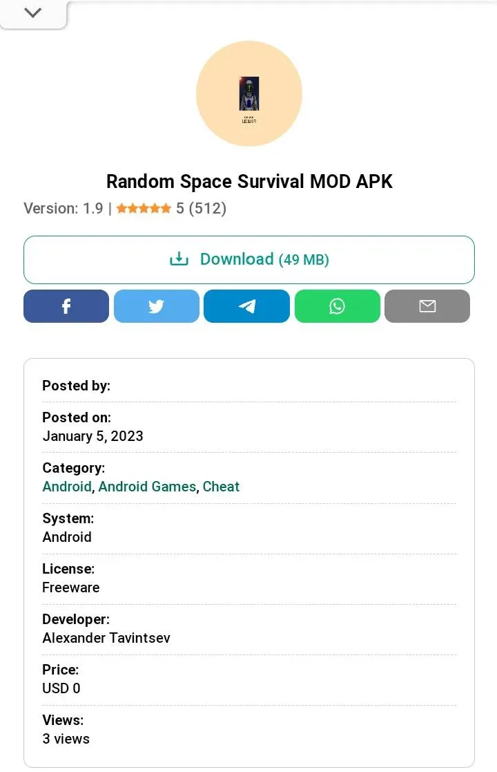 Random space survival mod apk