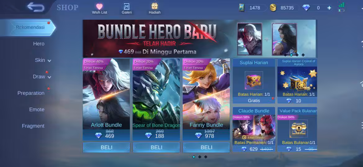 Mengecek Julah Top Up Ml