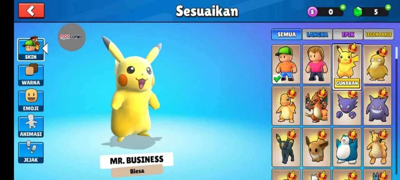 Stumble guys x pokemon mod apk