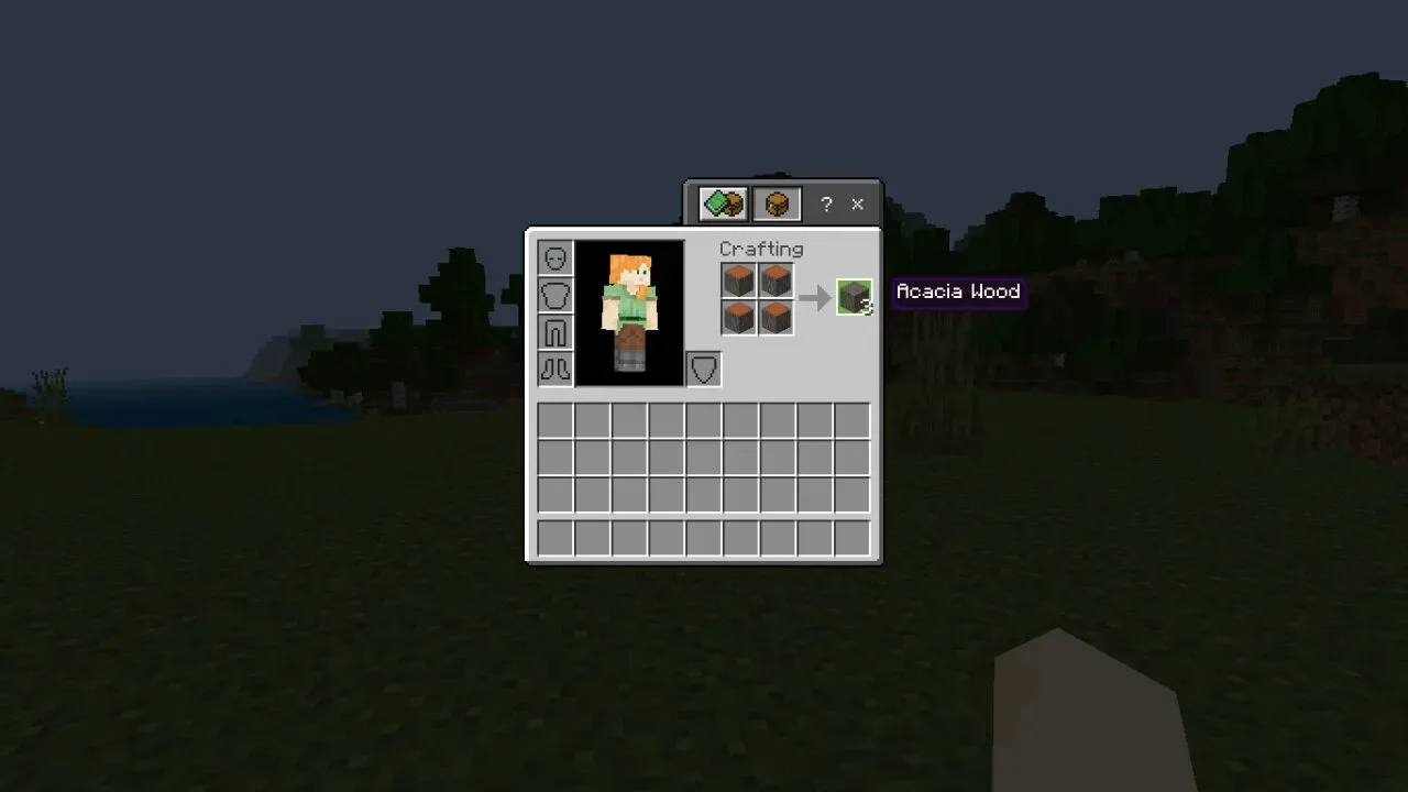 Cara membuat acacia wood di minecraft