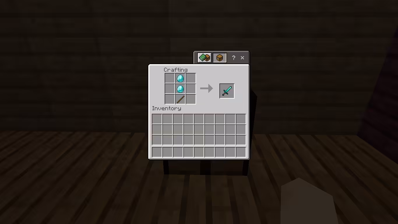 Cara Membuat Diamond Sword di Minecraft 3 Cara Membuat Diamond Sword di Minecraft