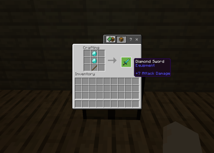 Cara membuat diamond sword di minecraft