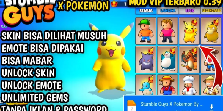 Stumble guys x pokemon mod apk