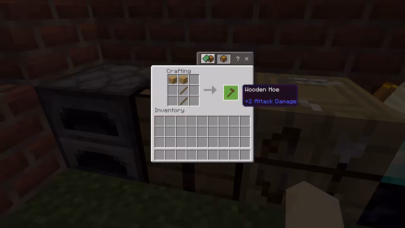 Cara Membuat Wooden Hoe di Minecraft 3 Cara Membuat Wooden Hoe di Minecraft