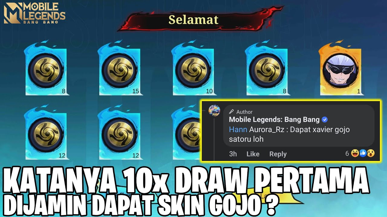 10X Draw Pertama Dijamin Dapat Skin Gojo Satoru