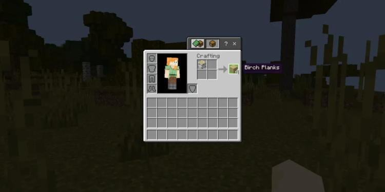 Cara membuat birch planks di minecraft