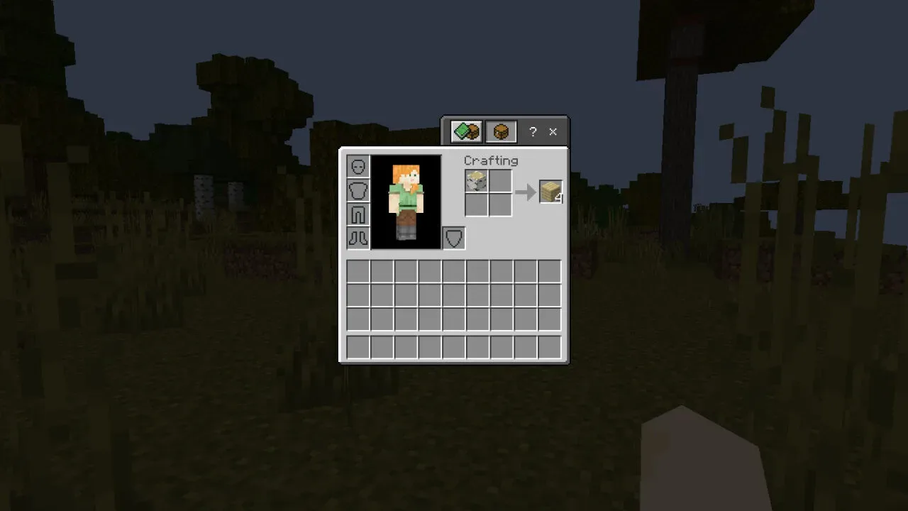 Cara membuat birch planks di minecraft