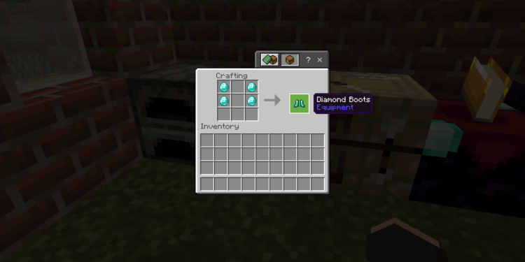 Cara membuat diamond boots di minecraft