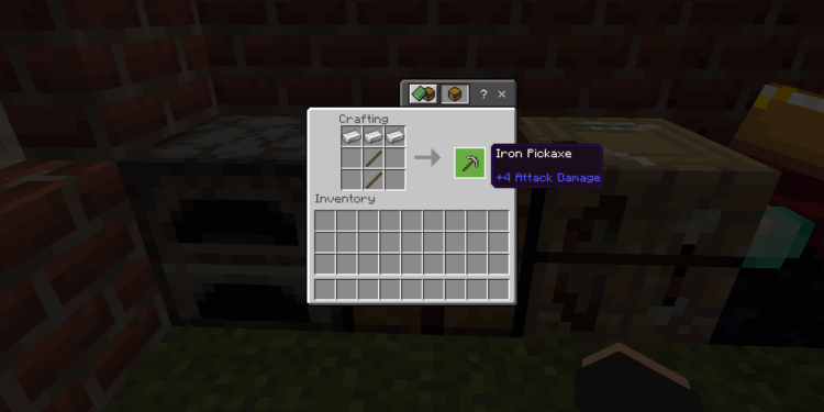 Cara membuat iron pickaxe di minecraft