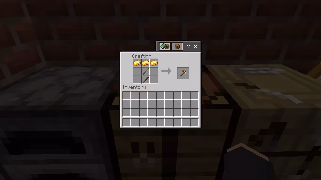 Cara Membuat Golden Pickaxe di Minecraft