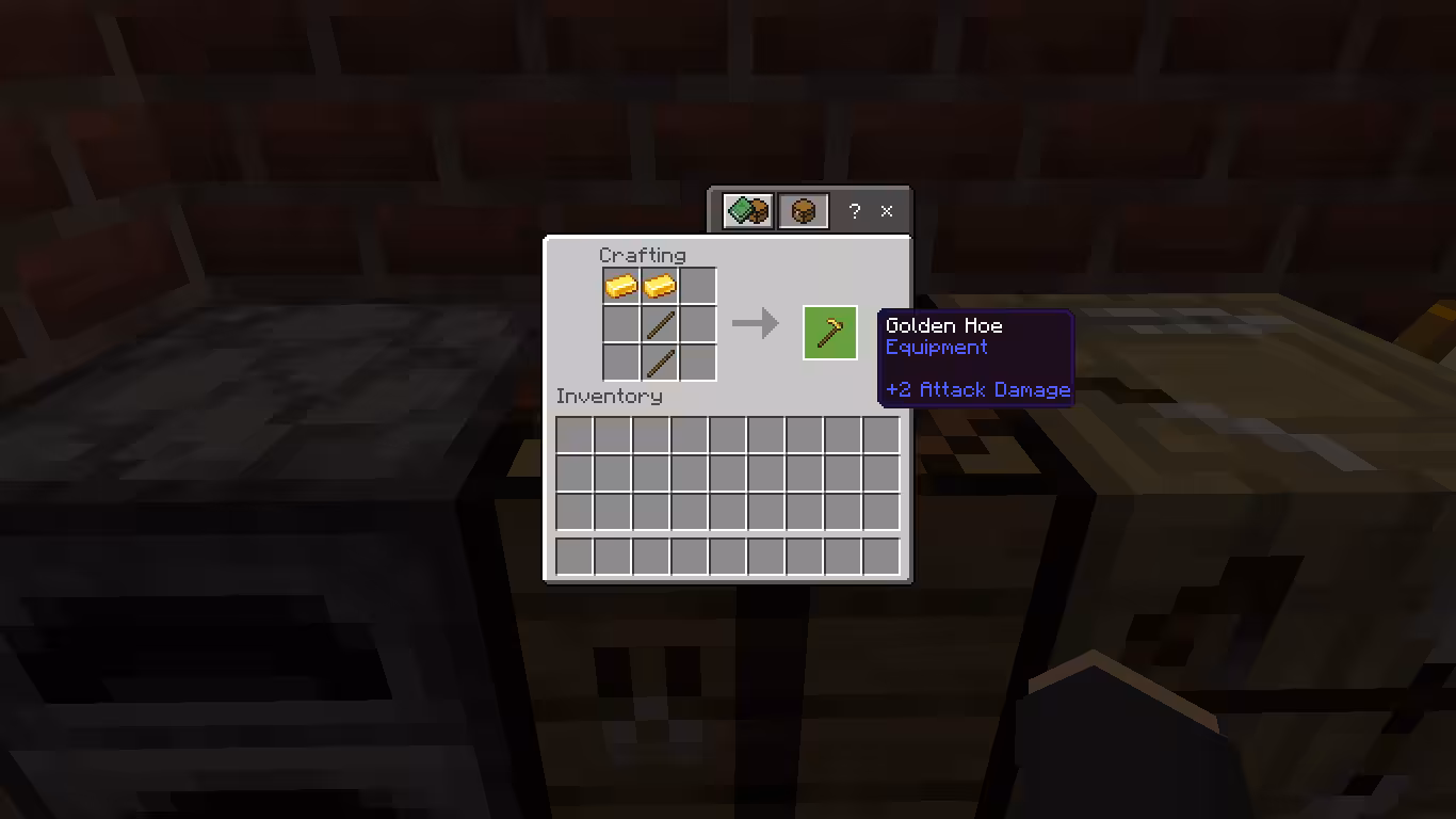 Cara Membuat Golden Hoe di Minecraft