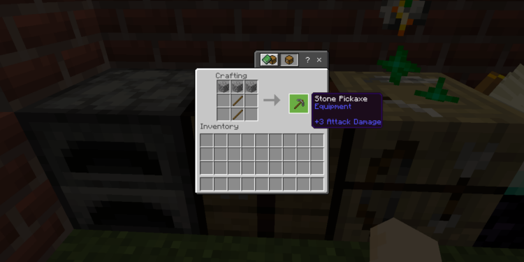 Cara membuat stone pickaxe di minecraft