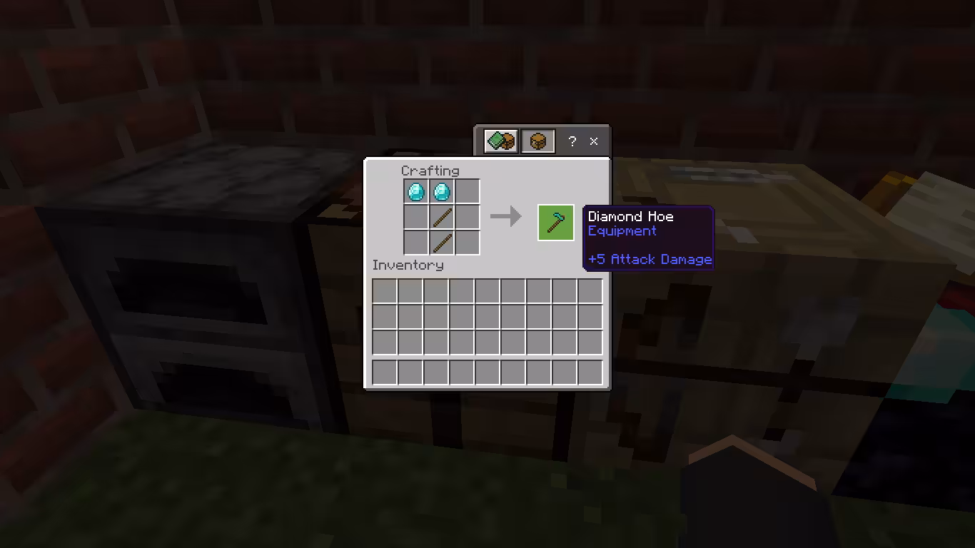 Cara Membuat Diamond Hoe di Minecraft