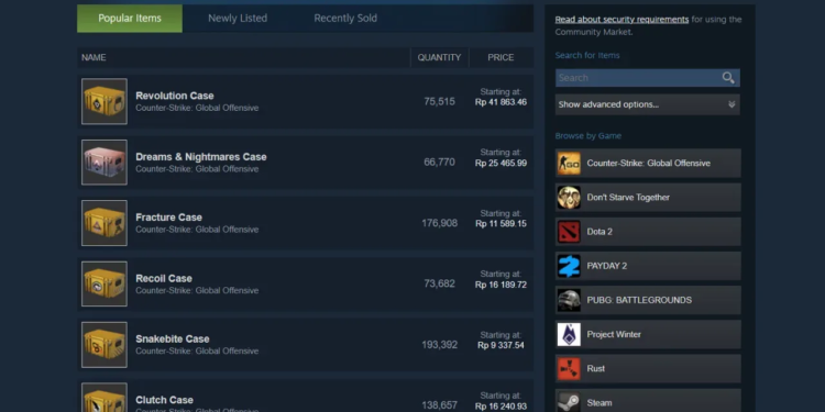 Steam tunda penjualan di community market jika item dijual dengan "harga yang tidak biasa"