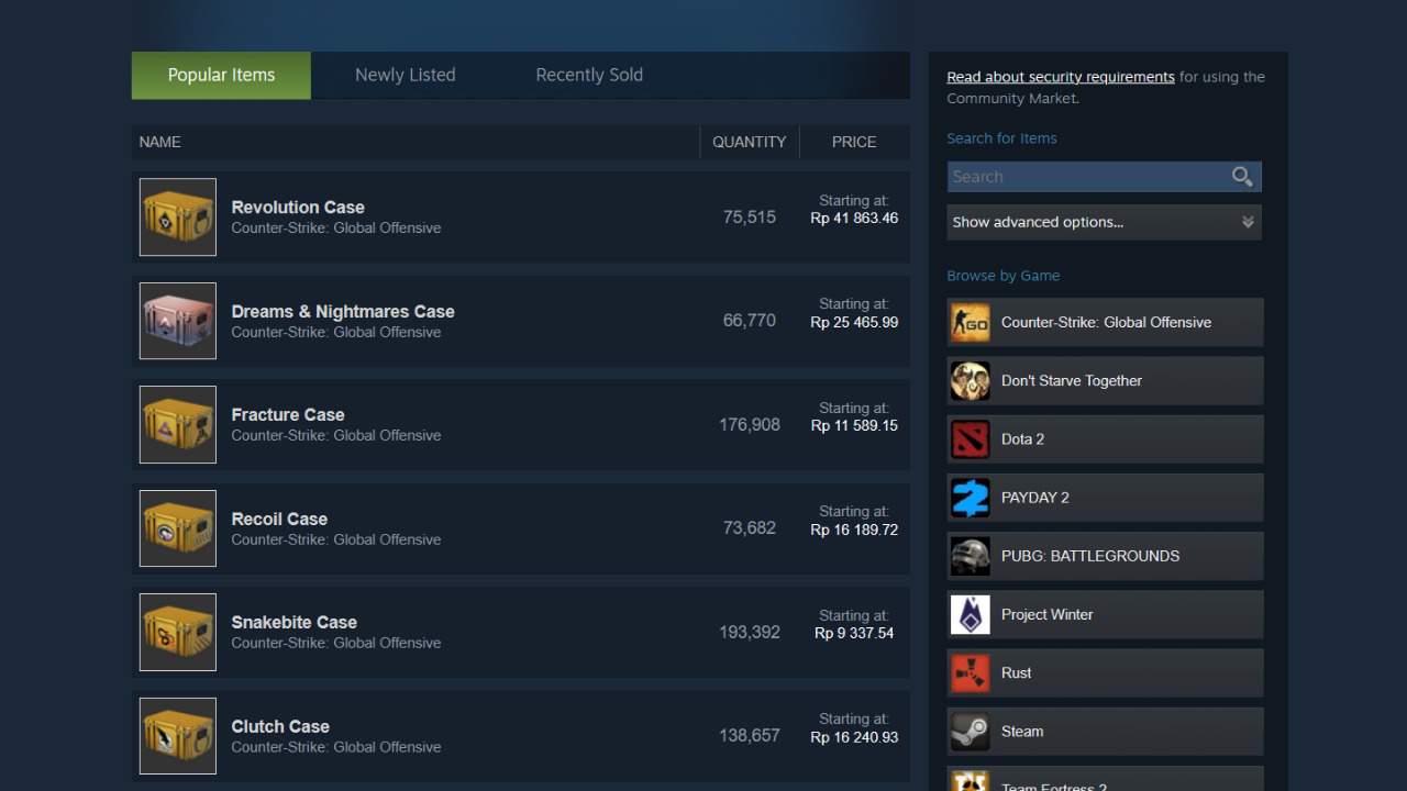 Steam Tunda Penjualan di Community Market Jika Item Dijual dengan “Harga yang Tidak Biasa”
