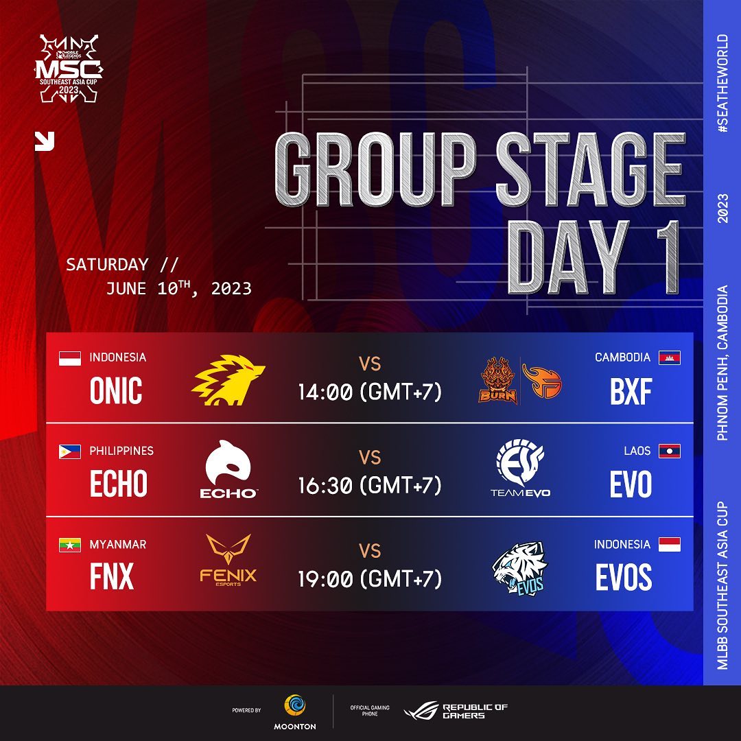 Jadwal MSC 2023 Group Stage Day 1 Gamedaim