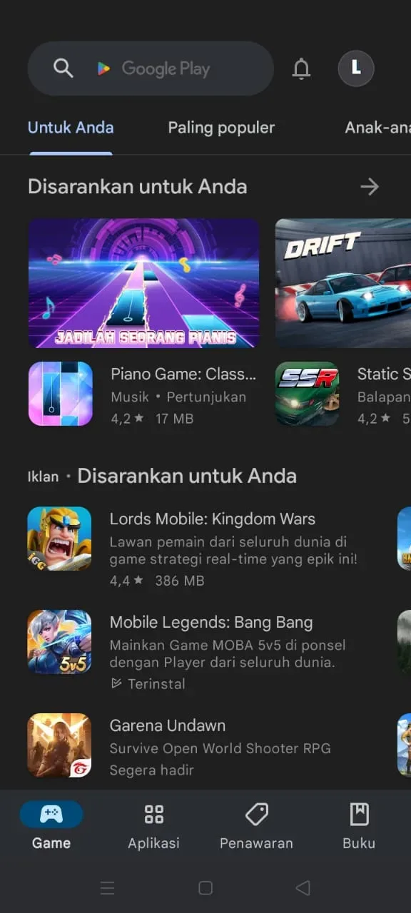 Cara download game di play store