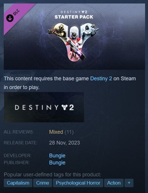 Starter pack destiny 2