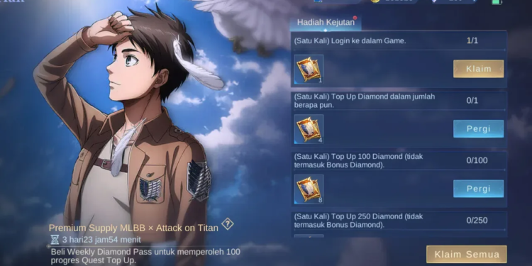 Cara mendapatkan 29 token draw attack on titan phase 2